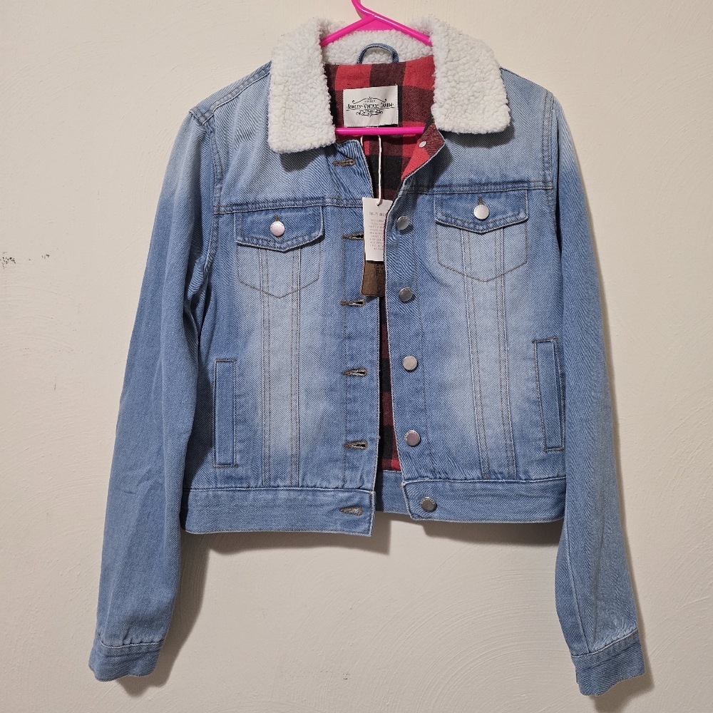 Denim Jacket with Sherpa Collar